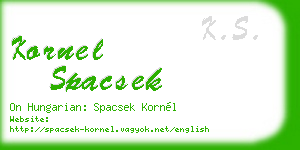 kornel spacsek business card